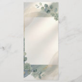 Blauw Grijs Eucalyptus Trouwmenu Menu (Achterkant)
