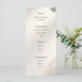 Blauw Grijs Eucalyptus Trouwmenu Menu (Staand voorkant)