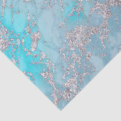 Blauw grijs faux glitter marmeren steen textuur tissuepapier (Detail)
