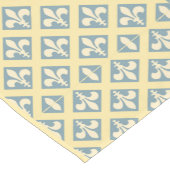 Blauw Grijs Fleur Korte Tafelloper (Hoek)