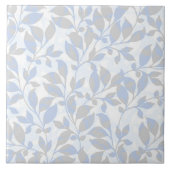 Blauw grijs foliepatroon tegeltje (Voorkant)