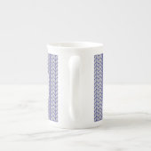 BLAUW GRIJS GEBREID Bone China Mok + Initiaal (Achterkant)