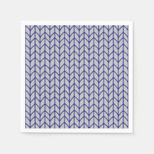 BLAUW GRIJS GEBREID Standaard Cocktail Papier Serv Servet