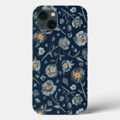 Blauw grijs geel maanpatroon C Case-Mate iPhone Case (Achterkant)