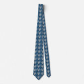 Blauw Grijs Geometrisch Abstract Stropdas (Voorkant)