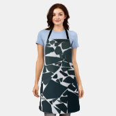 Blauw Grijs Geometrisch Abstract Textuur Schort (Gedragen)