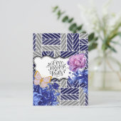 Blauw/grijs geometrisch Briefkaart (Staand voorkant)