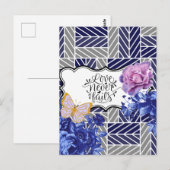 Blauw/grijs geometrisch Briefkaart (Voorkant / Achterkant)