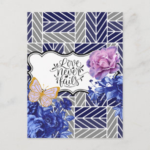 Blauw/grijs geometrisch Briefkaart