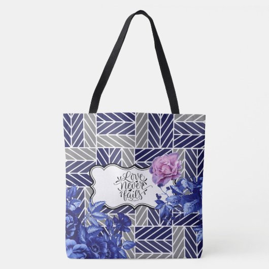 Blauw/grijs geometrisch Tas van de Floral-Mode (Voorkant)