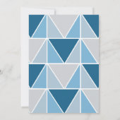 Blauw Grijs Geometrische Driehoeken Moderne Bruilo Kaart (Achterkant)