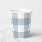 Blauw Grijs Geruit Buffalo Gingham Plaid Patroon Papieren Bekers (Achterkant)