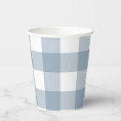 Blauw Grijs Geruit Buffalo Gingham Plaid Patroon Papieren Bekers (Links)