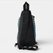 Blauw Grijs Geruit Diamant Patroon Sling Bag (Achterkant)