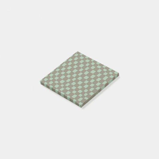 Blauw Grijs Geruit Patroon Modern Checkerboard Post-it® Notes (Schuin)