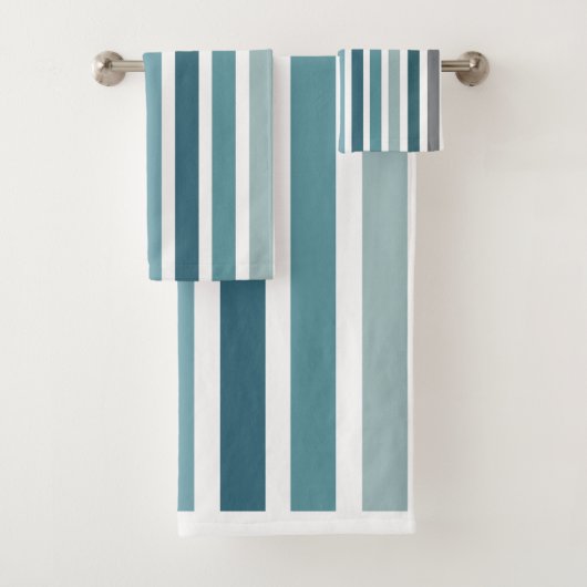 Blauw Grijs Gestreepte Bad Handdoek (Insitu)