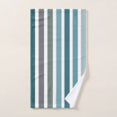 Blauw Grijs Gestreepte Bad Handdoek (Handdoek)