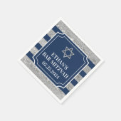 Blauw, Grijs Gestreepte Bar Mitzvah Servet (Hoek)