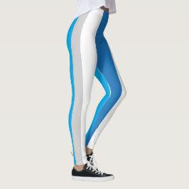Blauw / Grijs Gestreepte Leggings 1