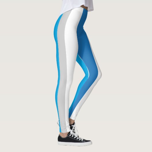 Blauw / Grijs Gestreepte Leggings 1 (Rechts)