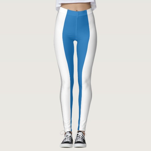 Blauw / Grijs Gestreepte Leggings 1 (Voorkant)