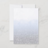 Blauw Grijs Glitter Bruiloft RSVP Kaartje (Achterkant)