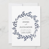 Blauw grijs glitter effect laat de datum opslaan kaart (Voorkant)