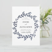 Blauw grijs glitter effect laat de datum opslaan kaart (Staand voorkant)