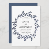 Blauw grijs glitter effect laat de datum opslaan kaart (Voorkant / Achterkant)