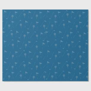 Blauw Grijs Golfbal Patroon Inpakpapier