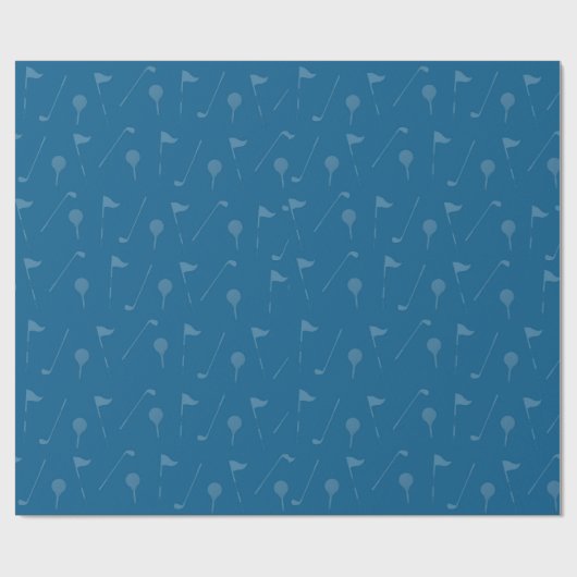 Blauw Grijs Golfbal Patroon Inpakpapier (Vlak)