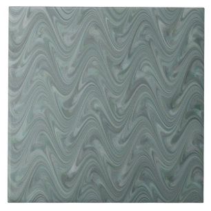 Blauw Grijs Golfend Abstract Patroon Tegeltje