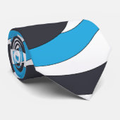 Blauw Grijs Golvende Strepen Stropdas (Opgerold)