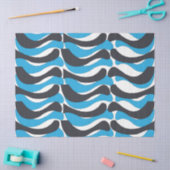 Blauw Grijs Golvende Strepen Tissuepapier (Craft)