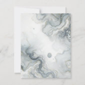 Blauw Grijs & Goud Beachy Waterverf Beach RSVP Kaart (Achterkant)