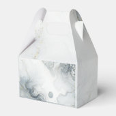 Blauw Grijs & Goud Beachy Waterverf Strand Wedding Bedankdoosjes (Achterkant)