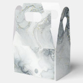 Blauw Grijs & Goud Beachy Waterverf Strand Wedding Bedankdoosjes (Geopend)