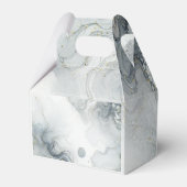 Blauw Grijs & Goud Beachy Waterverf Strand Wedding Bedankdoosjes (Voorkant Zijde)