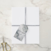 Blauw Grijs & Goud Beachy Waterverf Strand Wedding Cadeaulabel (Met Touw)