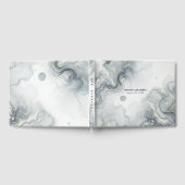 Blauw Grijs & Goud Beachy Waterverf Strand Wedding Gastenboek (Volledig)