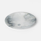 Blauw Grijs & Goud Beachy Waterverf Strand Wedding Papieren Bordje (Gekanteld)