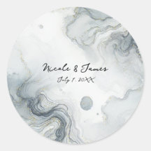 Blauw Grijs & Goud Beachy Waterverf Strand Wedding