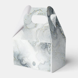 Blauw Grijs & Goud Strand Waterverf Bruiloft Bedankdoosjes