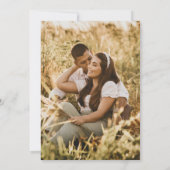 Blauw grijs gouden hart monogram bruiloft foto kaart (Achterkant)