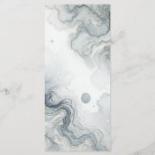 Blauw Grijs Gouden Strand Waterverf Trouwmenu Menu (Achterkant)