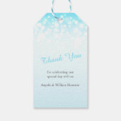 Blauw grijs graphic bubble bruiloft gunst labels cadeaulabel (Achterkant)