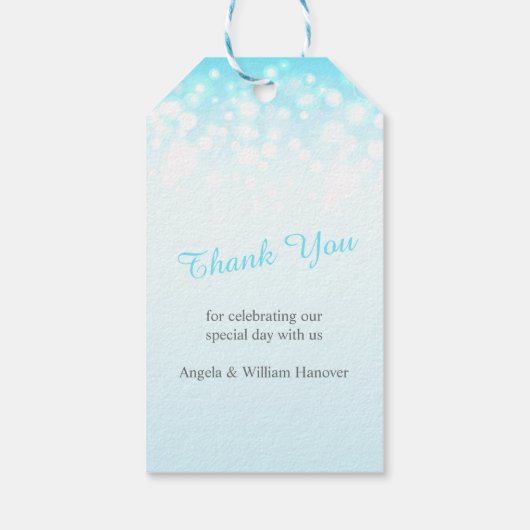 Blauw grijs graphic bubble bruiloft gunst labels cadeaulabel (Achterkant)