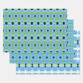 Blauw grijs groen en wit stijlvol gebarsten inpakpapier vel