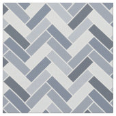 Blauw grijs herringbone Geometric Pattern Stof (Close Up)