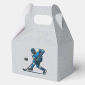 Blauw Grijs Hockey Speler Verjaardagsfeestje Bedankdoosjes (Achterkant)